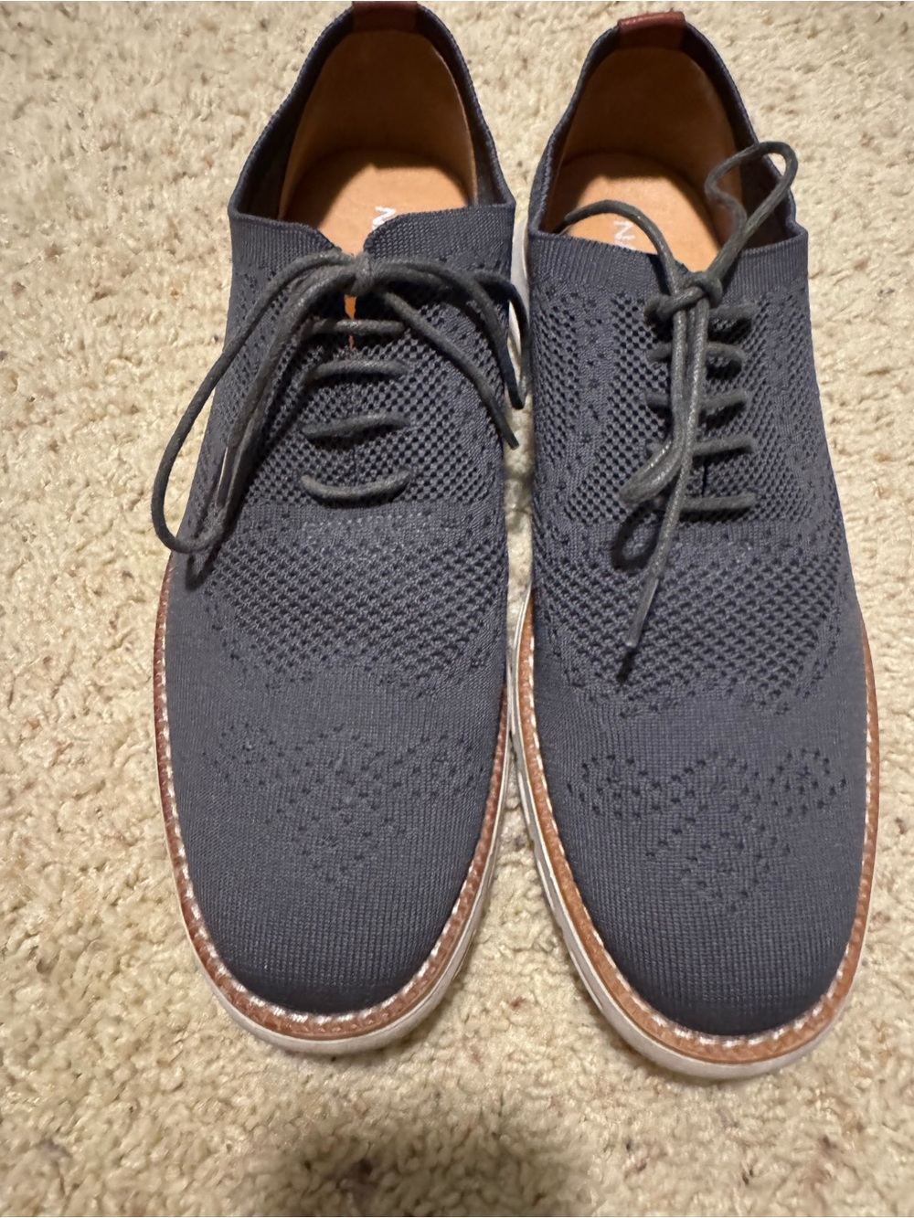 Nautica Men's Knit Lace-Up Oxfords - Navy Blue